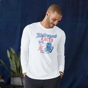 NEW Sundance Catalog Reserve 84 Motorcycle Races Tee T-shirt